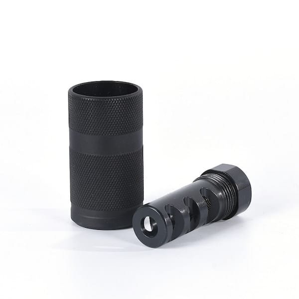 3.223/5.56 1/2x28 TPITPI Precision Muzzle Brake CNC Steel With Aluminium Threaded Sleeve Can QPQ Finished Coating - Image 5