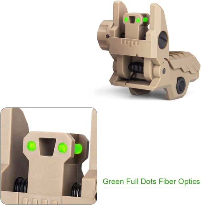 AR Sights Front and Rear Sights Green and Red Full Dots Polymer Fiber Optics - Image 4