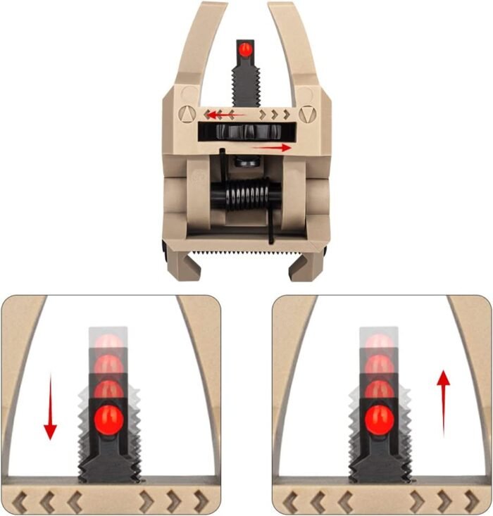 AR Sights Front and Rear Sights Green and Red Full Dots Polymer Fiber Optics - Image 7