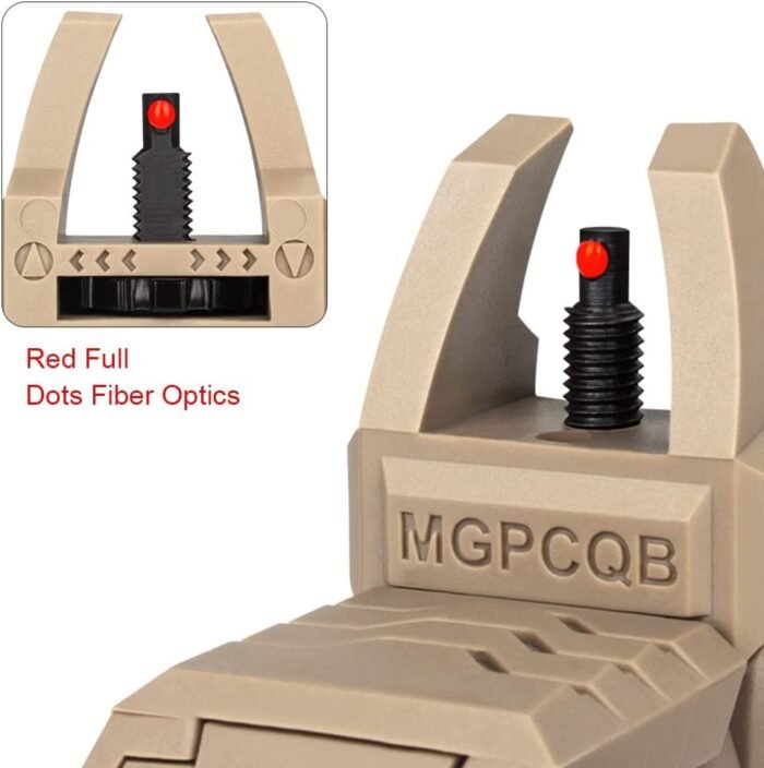 AR Sights Front and Rear Sights Green and Red Full Dots Polymer Fiber Optics - Image 5
