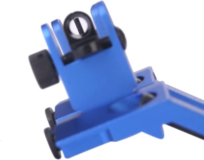 Tactical Flip Up 45 Degree Offset Front and Rear Iron Backup Sight Blue - Image 6