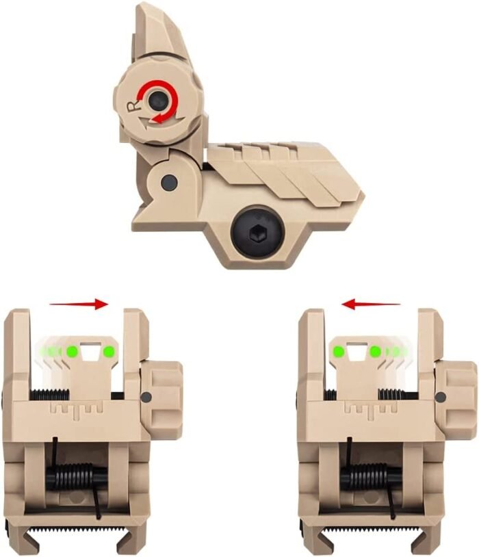 AR Sights Front and Rear Sights Green and Red Full Dots Polymer Fiber Optics - Image 6