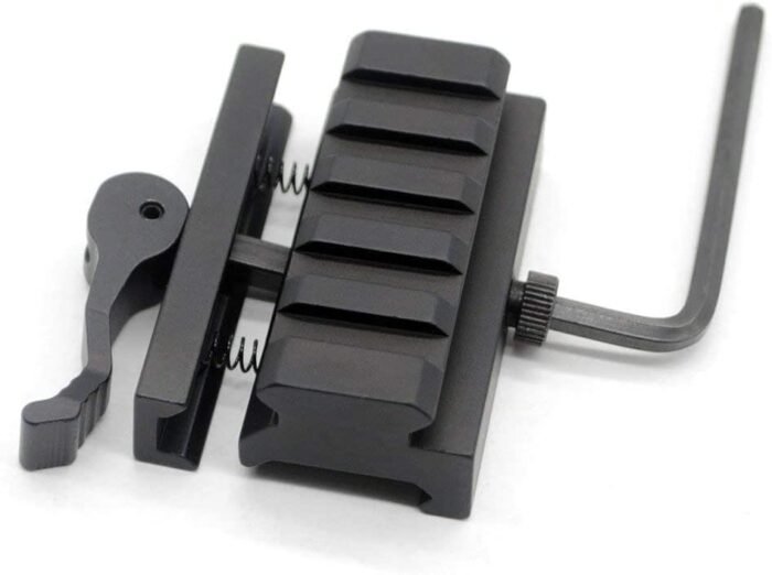 Picatinny Riser Mount, 5 Slots 1/2 Inch Low Profile Rail Adaptor with QD Quick Release Rail Base - Image 5