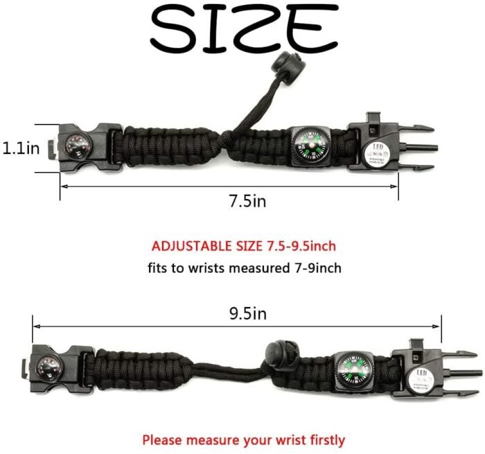 21 in 1 Adjustable Paracord Survival Bracelet - Image 3