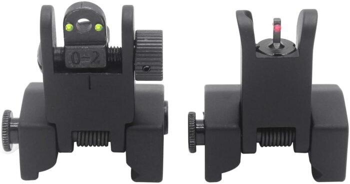 Flip Up Iron Sights -BlinkTac Iron Sights Fiber Optics Flip Up Rapid Transition Front and Rear Sights with Visible Red and Green Dots Fit Picatinny Weaver Rails - Image 6