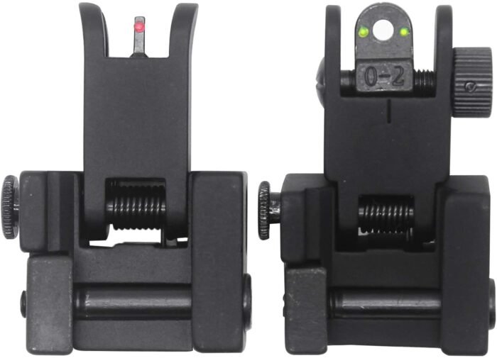 Flip Up Iron Sights -BlinkTac Iron Sights Fiber Optics Flip Up Rapid Transition Front and Rear Sights with Visible Red and Green Dots Fit Picatinny Weaver Rails - Image 7