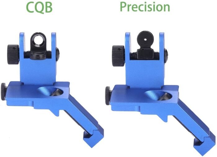 Tactical Flip Up 45 Degree Offset Front and Rear Iron Backup Sight Blue - Image 7