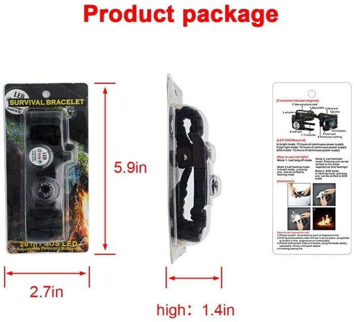 21 in 1 Adjustable Paracord Survival Bracelet - Image 5
