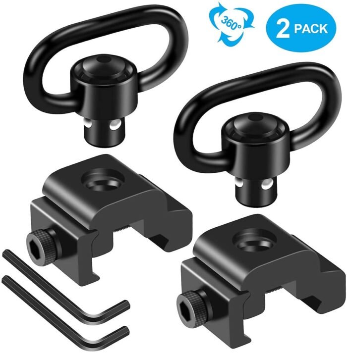 AR15/AR10  QD Sling Swivel Mount, Rifle Swivel Quick Release Button QD Sling Attachment for 20mm Picatinny Weaver Rail - Image 8
