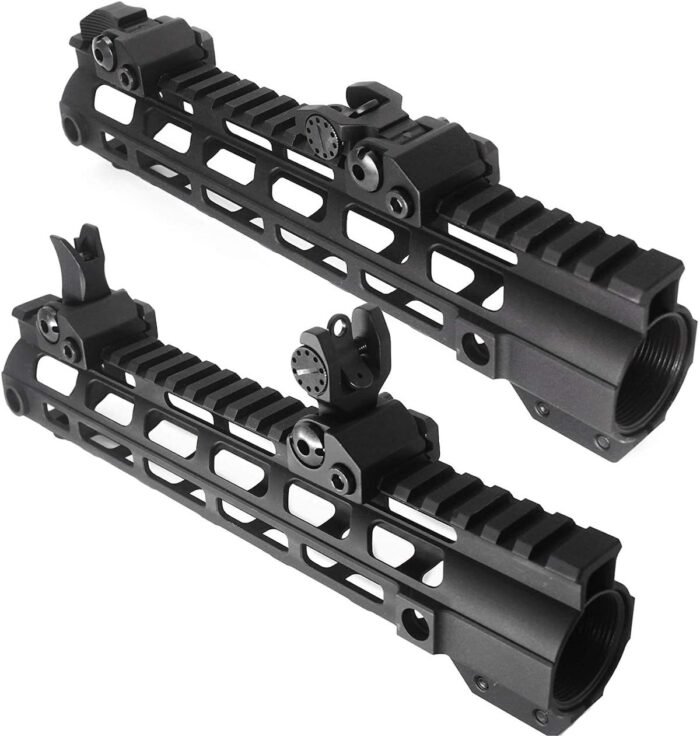 AR-15/AR-10 TACTICAL RAPID TRANSITION FRONT AND REAR FLIP UP BACKUP HK IRON SIGHTS FIT 21MM RAILS - Image 5