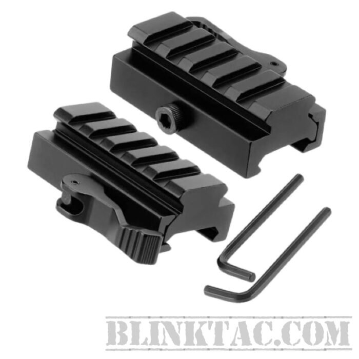 Picatinny Riser Mount, 5 Slots 1/2 Inch Low Profile Rail Adaptor with QD Quick Release Rail Base
