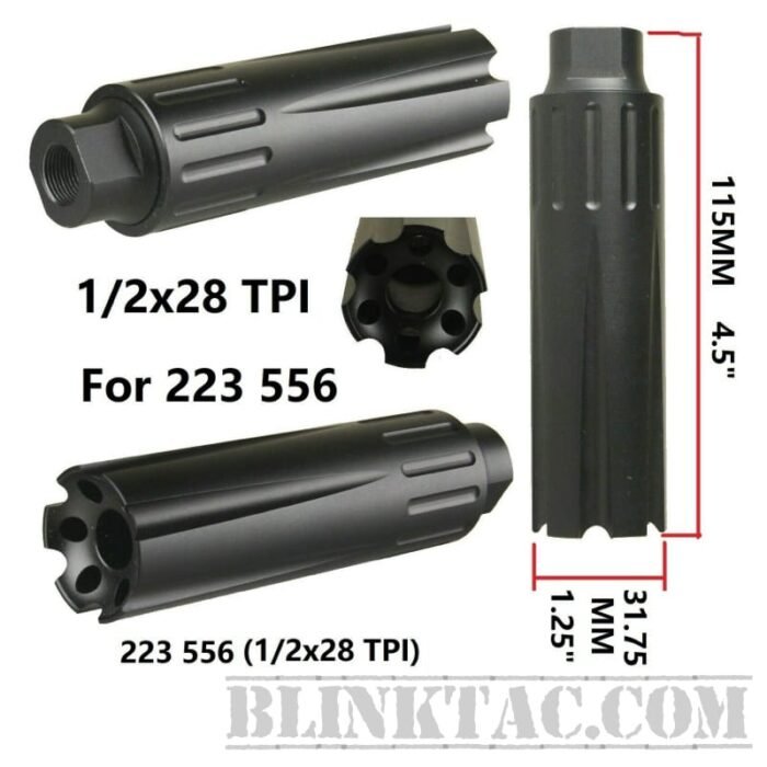 Long Sound Forwarder Muzzle Brake Linear Comp .223/5.56 1/2x28