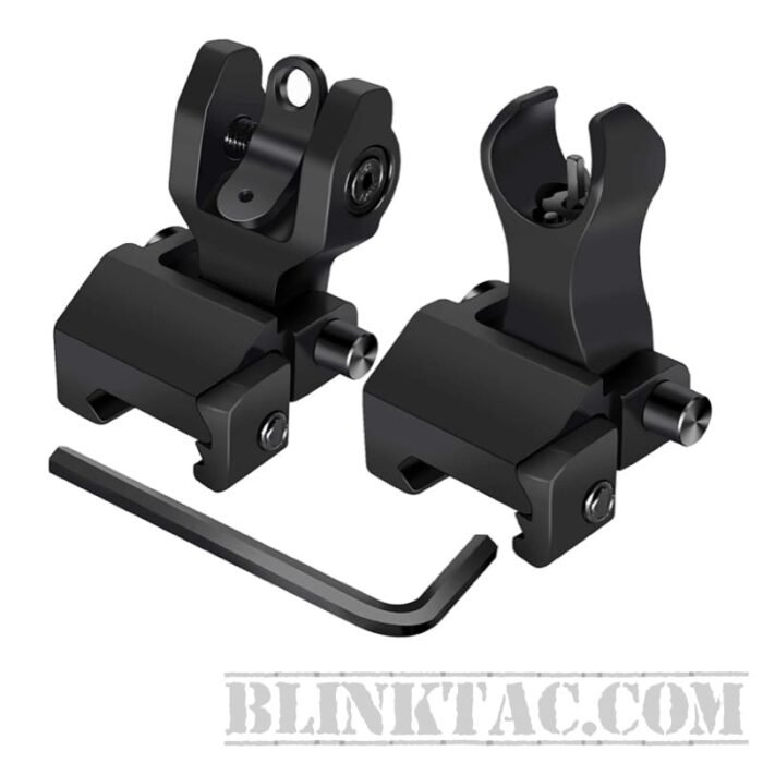 AR-15/AR-10 MIL-SPEC PLATFORM HK REAR AND FRONT FLIP-UP IRON SIGHT FIT 21MM RAILS