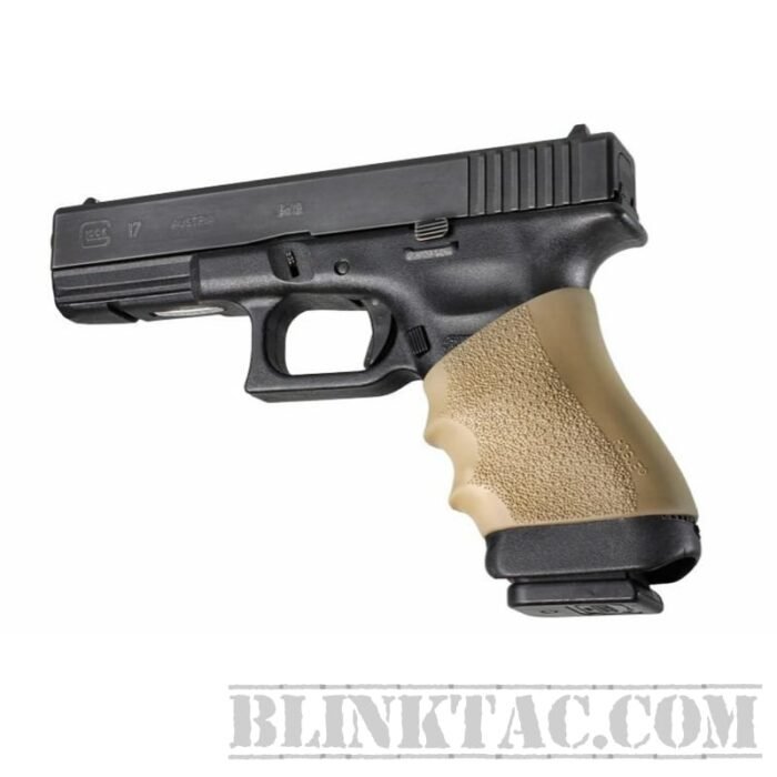 Rubber Grip Sleeve (Universal) Full Size Anti Slip Fits For Glock17 19 20 26, S&W, Sigma, SIG Sauer, Ruger, Colt, Beretta Models TAN
