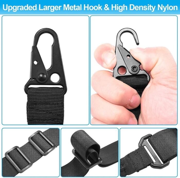 Tactical Two Point Quick Detach Sling Rifle Gun Sling Dual Bungee Strap Snap Hook Adjustable - Image 4