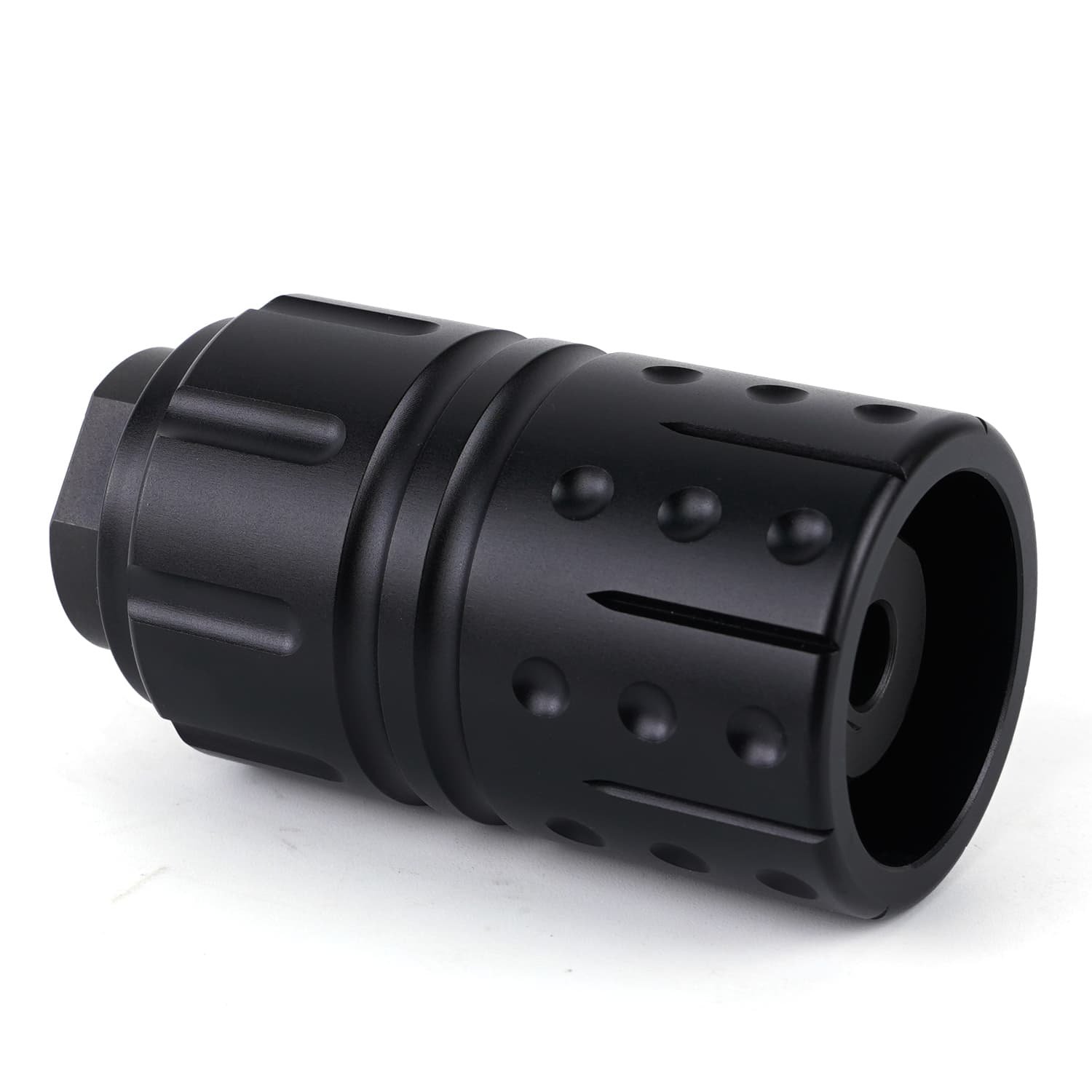 Steel Muzzle Brake 9MM 1/2""X 28 + 13/16 X 16 Threaded Aluminium Outer Sleeve - Image 4
