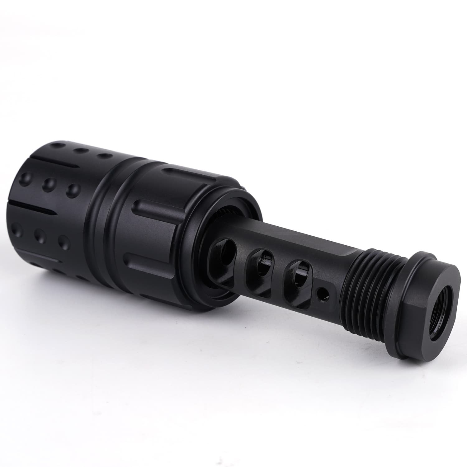 Steel Muzzle Brake 9MM 1/2""X 28 + 13/16 X 16 Threaded Aluminium Outer Sleeve - Image 6