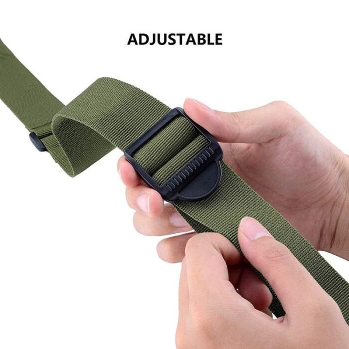 Tactical Two Point Quick Detach Sling Rifle Gun Sling Dual Bungee Strap Snap Hook Adjustable OD - Image 3