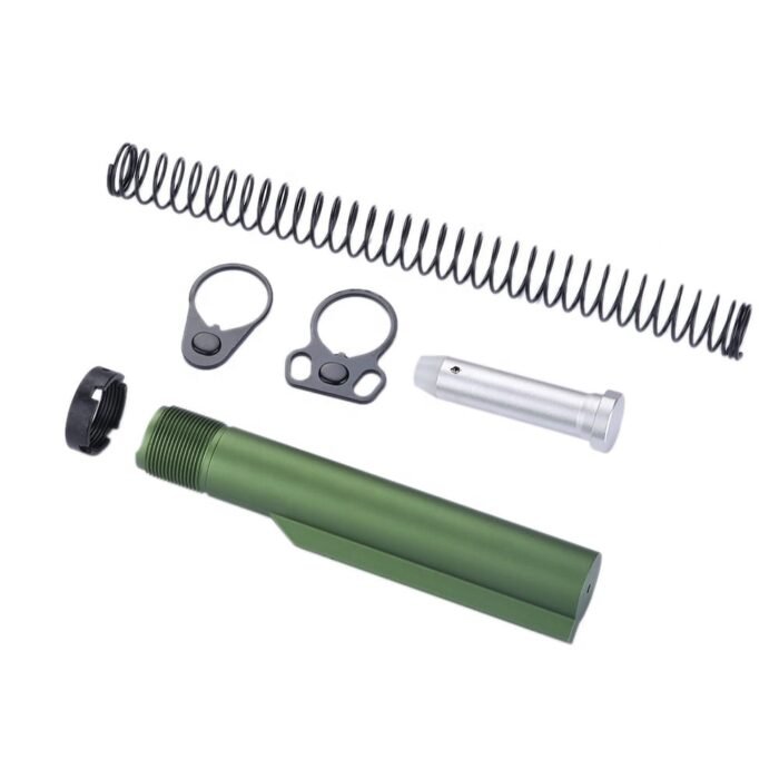 AR15/AR10 M4 Six Position Buffer Tube Kit -Mil-Spec - Red - Image 5
