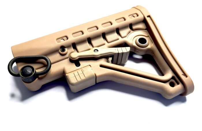 AR Stock Tan Mil-Spec Adjustable A-Frame Skeleton with QD - Image 5