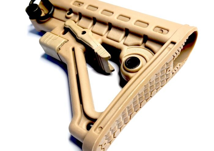 AR Stock Tan Mil-Spec Adjustable A-Frame Skeleton with QD - Image 4