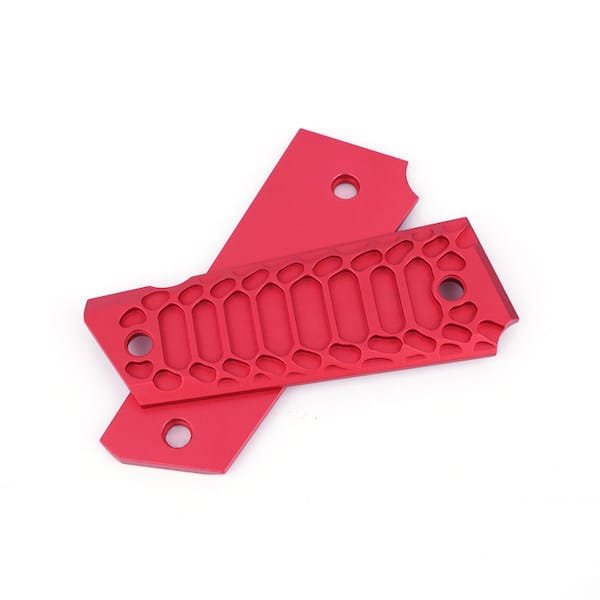 Valkyrie Dynamics 1911 Government/Commander Full Size Grips Aluminum Cobra Skeleton Brushed FS-02silver/RED/FDE - Image 3