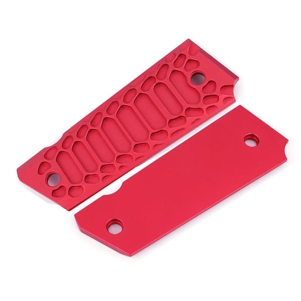 Valkyrie Dynamics 1911 Government/Commander Full Size Grips Aluminum Cobra Skeleton Brushed FS-02silver/RED/FDE - Image 7