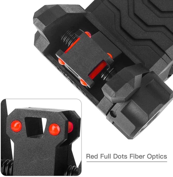 AR15/AR10 Front Rear Sight Foldable with Fiber Optic - Image 4