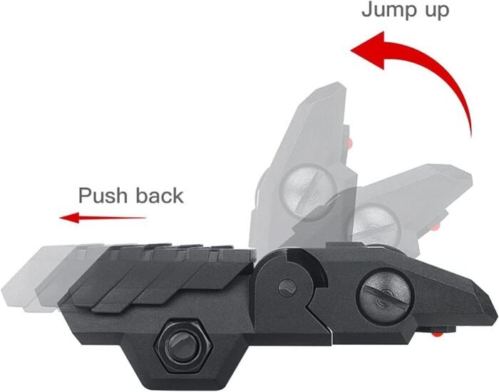 AR15/AR10 Front Rear Sight Foldable with Fiber Optic - Image 9