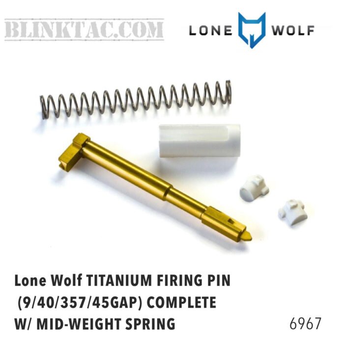 LONE WOLF TITANIUM FIRING PIN (9/40/357/45GAP) COMPLETE W/ MID-WEIGHT SPRING