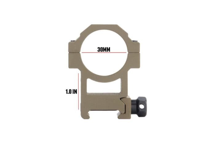 30mm Heavy Duty High Performance Scope Rings | Picatinny Mount | High Profile | Flat Dark Earth - Image 3