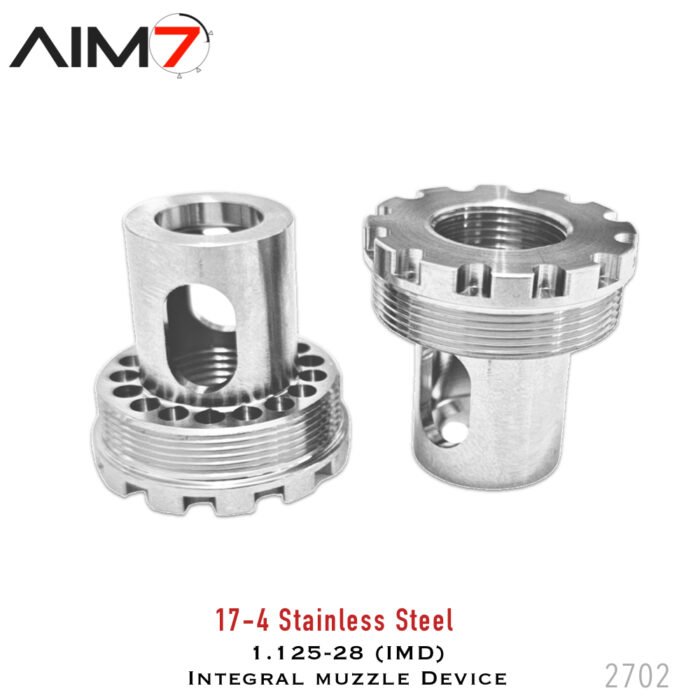 AIM 7 Integral Muzzle Device (IMD)  Thread Mount 1.125x28 ALPHA 5/8X24 TPI
