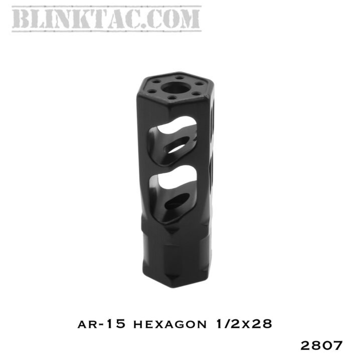 AR-15 Hexagon Muzzle Brake 1/2x28" Black Nitride-(Made in USA) - Image 3
