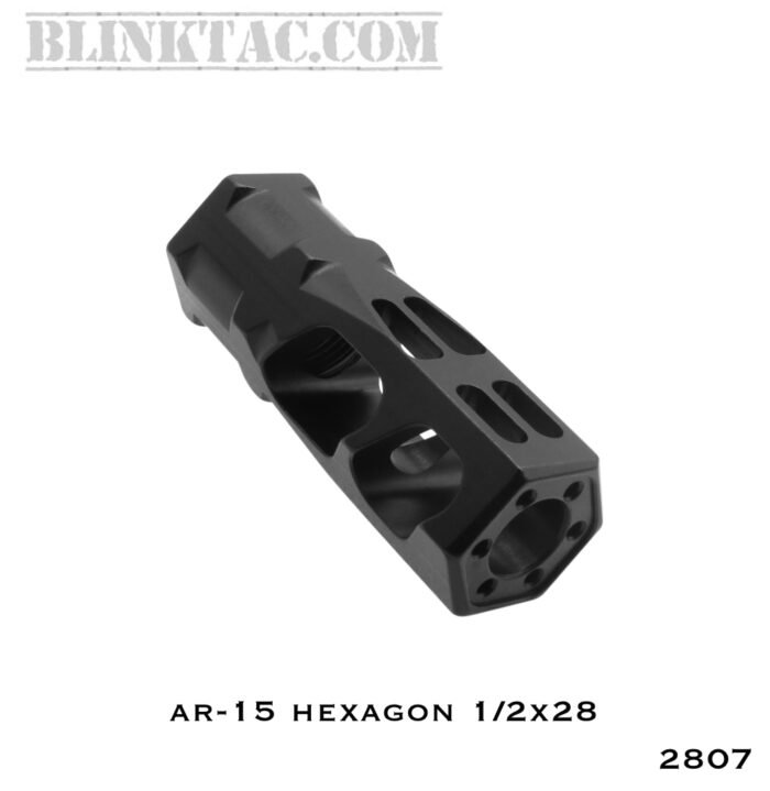 AR-15 Hexagon Muzzle Brake 1/2x28" Black Nitride-(Made in USA)