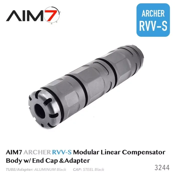 AIM7 ARCHER RVV-S Modular Linear Comp Multi 223, 30CAL, 9mm Aluminum Black - Image 4