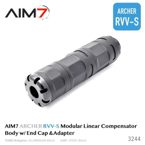 AIM7 ARCHER RVV-S Modular Linear Comp Multi 223, 30CAL, 9mm Aluminum Black