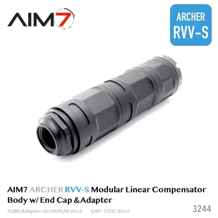 AIM7 ARCHER RVV-S Modular Linear Comp Multi 223, 30CAL, 9mm Aluminum Black - Image 3