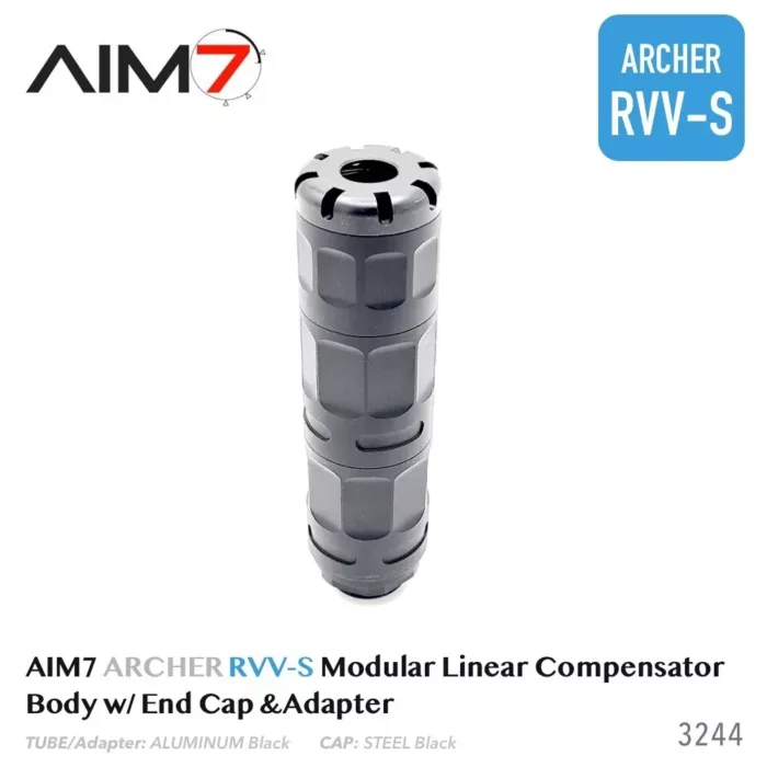 AIM7 ARCHER RVV-S Modular Linear Comp Multi 223, 30CAL, 9mm Aluminum Black - Image 5