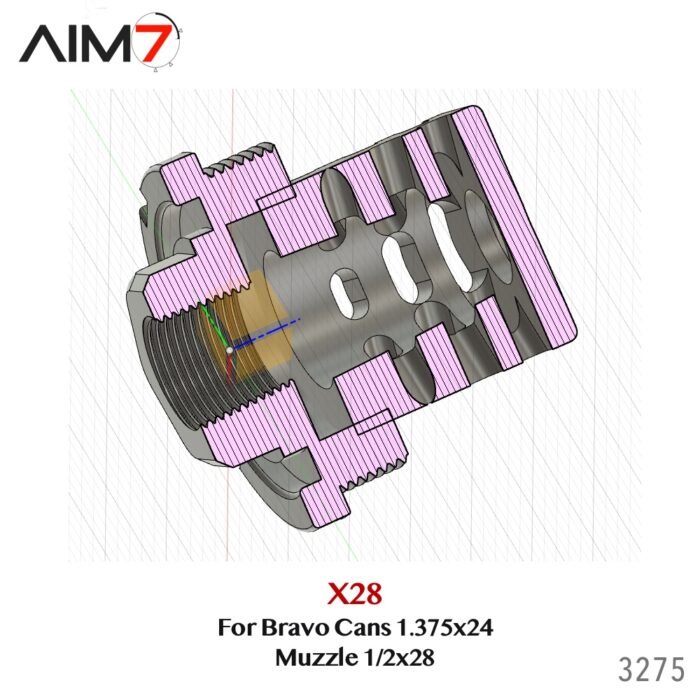 Aim7 X28 Muzzle 1/2x28 For Bravo Tubes 1.375"x24 - Image 11