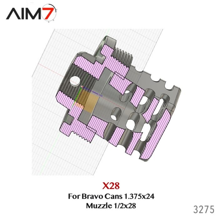 Aim7 X28 Muzzle 1/2x28 For Bravo Tubes 1.375"x24 - Image 10