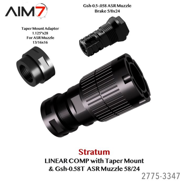 Aim7 Stratum Linear Comp with Taper ASR Mount & Gsh-0.5 Muzzle Brake 1/2x28-5/8x24 - Image 5