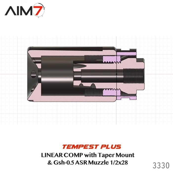 Aim7 Tempest Plus Taper ASR & Gsh-0.5 Linear Muzzle Compensator 556/223/22/30cal - Image 6