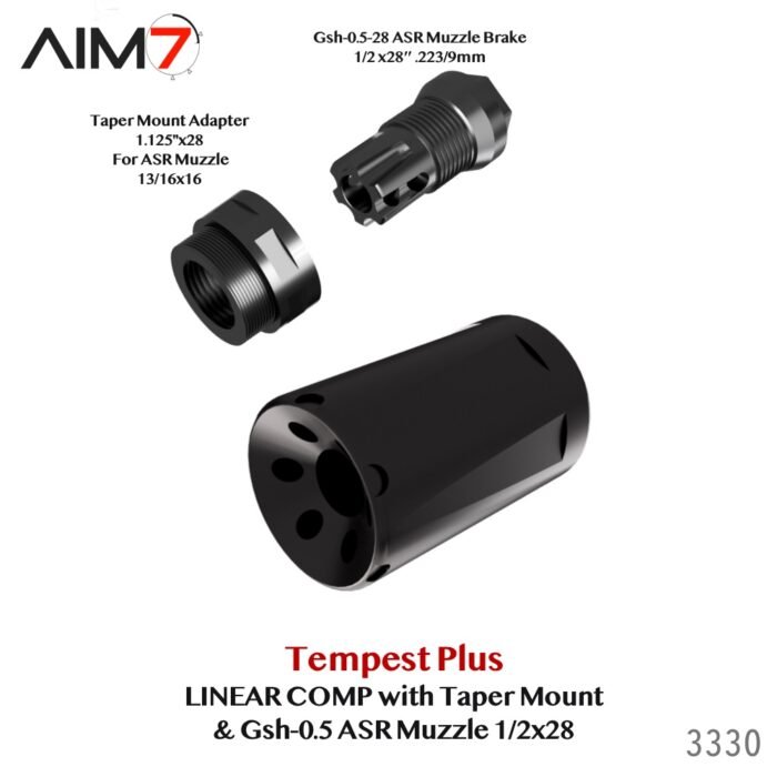 Aim7 Tempest Plus Taper ASR & Gsh-0.5 Linear Muzzle Compensator 556/223/22/30cal