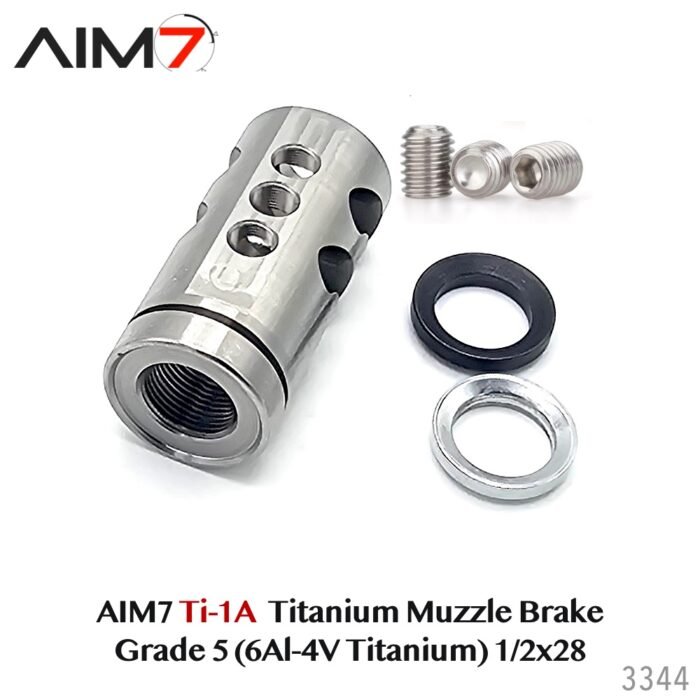 Aim7 Titanium Muzzle Brake – Grade 5 (6Al-4V Titanium) 1/2x28 - Image 5