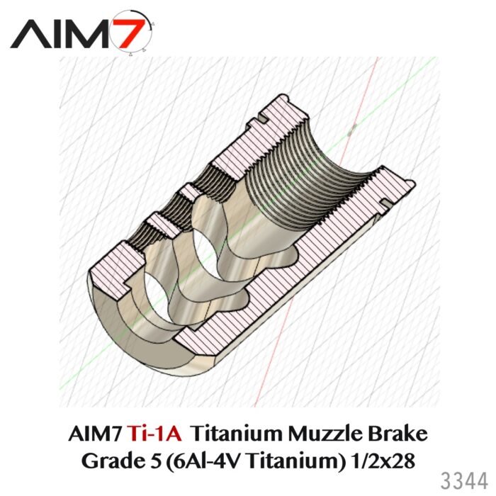 Aim7 Titanium Muzzle Brake – Grade 5 (6Al-4V Titanium) 1/2x28 Torch - Image 7