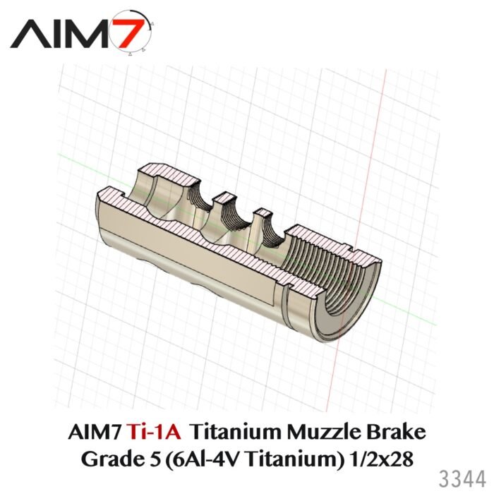 Aim7 Titanium Muzzle Brake – Grade 5 (6Al-4V Titanium) 1/2x28 Torch - Image 6