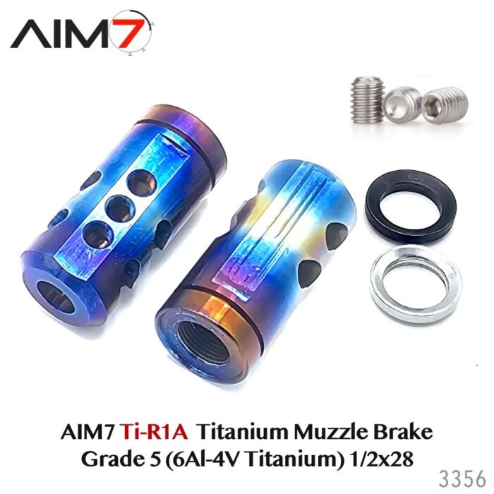 Aim7 Titanium Muzzle Brake – Grade 5 (6Al-4V Titanium) 1/2x28 Torch - Image 4