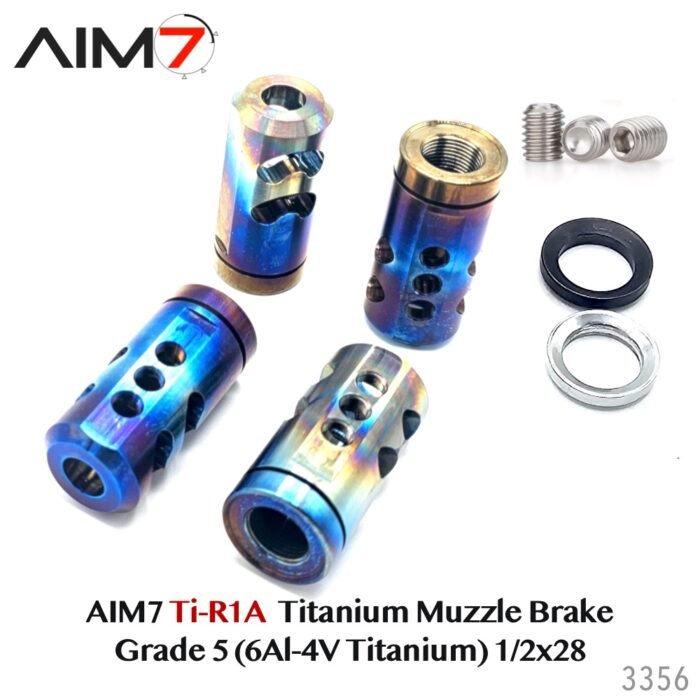 Aim7 Titanium Muzzle Brake – Grade 5 (6Al-4V Titanium) 1/2x28 Torch - Image 5
