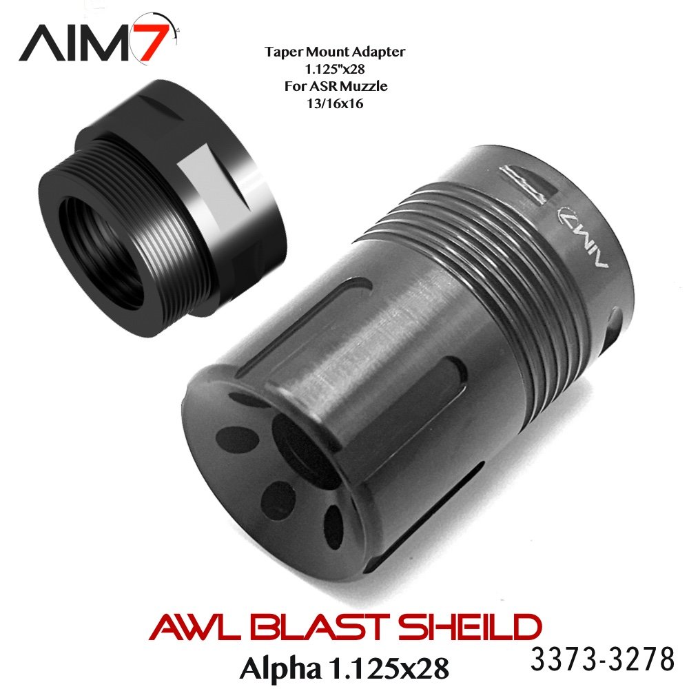 Aim7 AWL Blast Shield 1.125x28 Alpha Pattern 223/556/30/40/7.62/9mm/PLAN A/PLAN B - Image 9