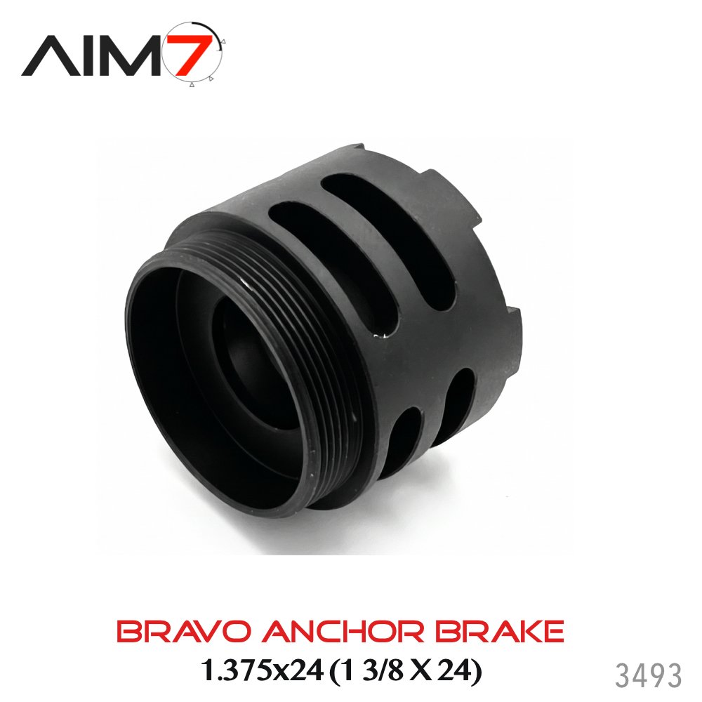 AIM7 Bravo HUB (1.375×24) Anchor Muzzle Brake – 6061-T6 Aluminum - Image 3